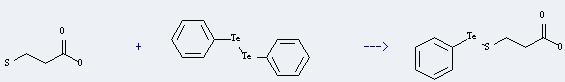 3-Mercaptopropionic acid can react with diphenyl-ditelluride to get 2-carboxyethanethiophenyltellurium(II).